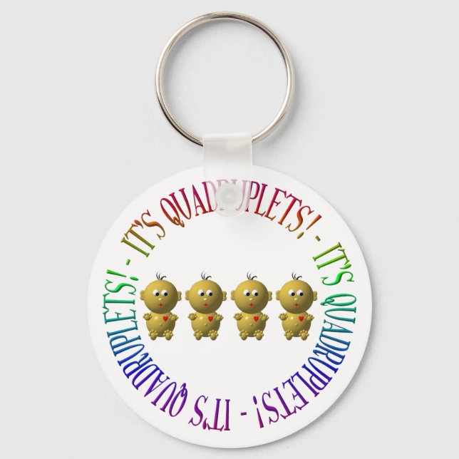 It's quadruplets! keychain (Front)