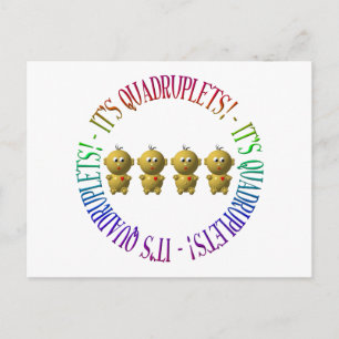 It's quadruplets! postcard