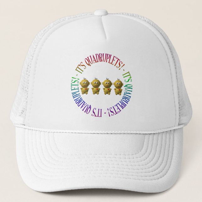 It's quadruplets! trucker hat (Front)