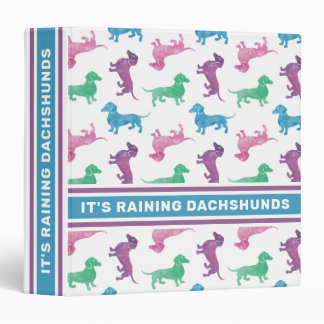 It's Raining Dachshunds Cute Pastel Colors Design 3 Ring Binder