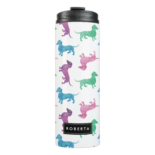 Its Raining Dachshunds Pastel Colored Thermal Tumbler