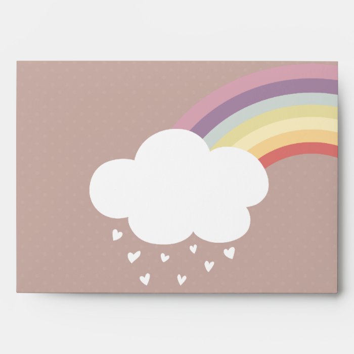 It's raining hearts (there's a rainbow, too) envelope
