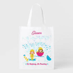 It's Raining It's Pouring Rainy Day Personalized Grocery Bag