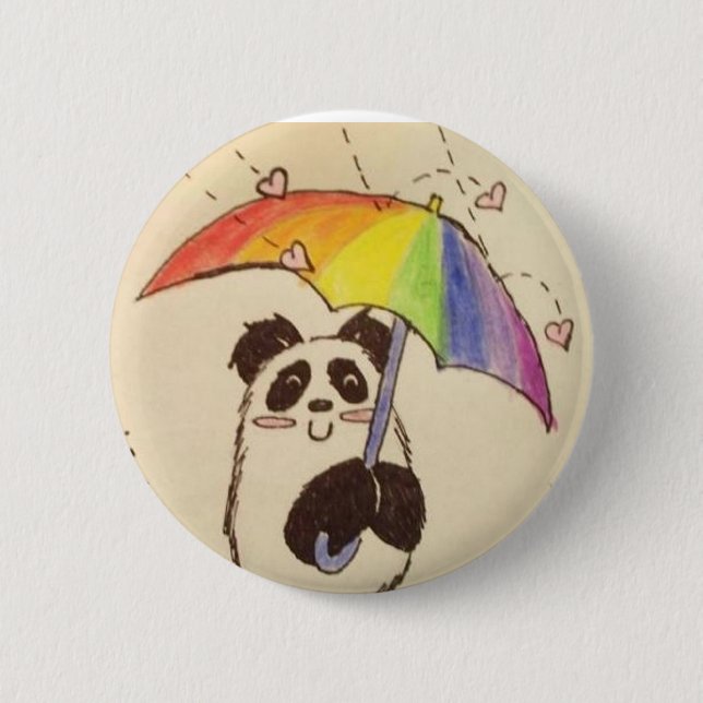 it's raining love anime panda shirt button (Front)