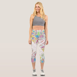 It's raining paddles and pickleballs jeweltone.  capri leggings