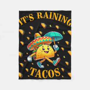 It's Raining Tacos Funny Taco Lovers Kids Girls Bo Fleece Blanket