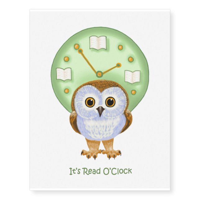 It's Read O'clock Temporary Tattoos (Front)
