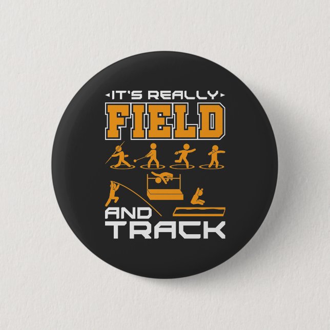 It's Really Field and Track Thrower Jumper  Button (Front)