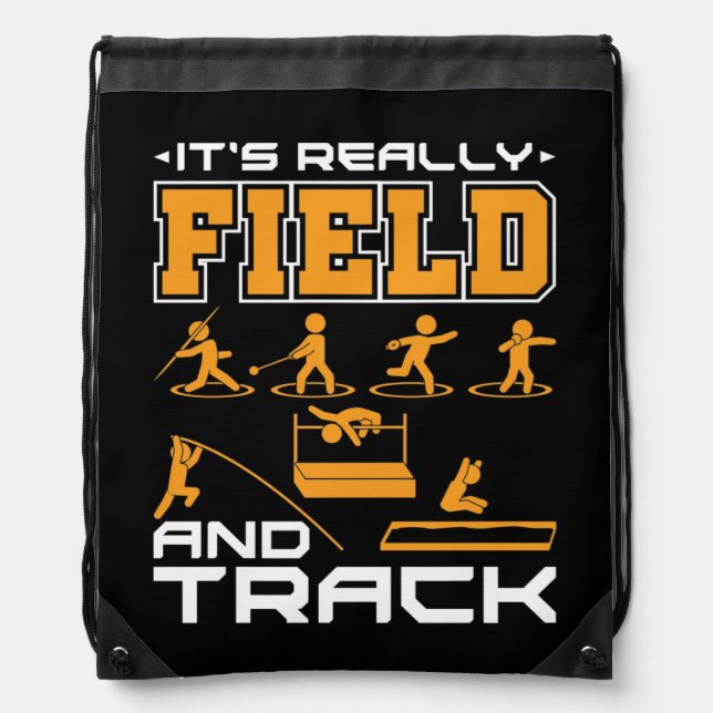 It's Really Field and Track Thrower Jumper  Drawstring Bag (Front)