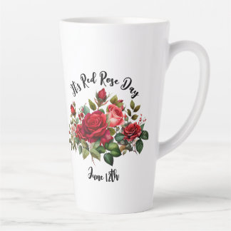 It's Red Rose Day, June 12 Custom  Latte Mug