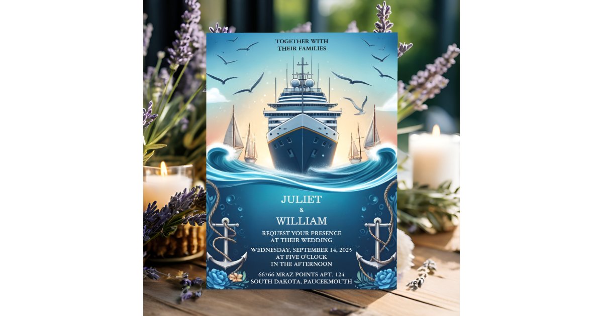 Invitation Cards Using Ropes Its Rope Knot Boat Ship Navy Blue Nautical Wedding Invitation | Zazzle