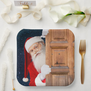 Its Santa Merry Christmas Name Paper Plates