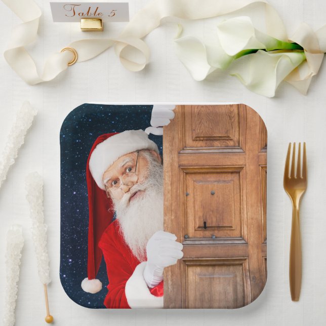 Its Santa Merry Christmas Name Paper Plates (Wedding)