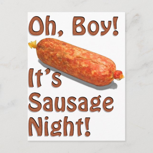 It's Sausage Night! Postcard (Front)