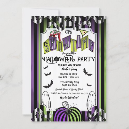 Its Showtime Halloween Movie Costume Party  Invitation