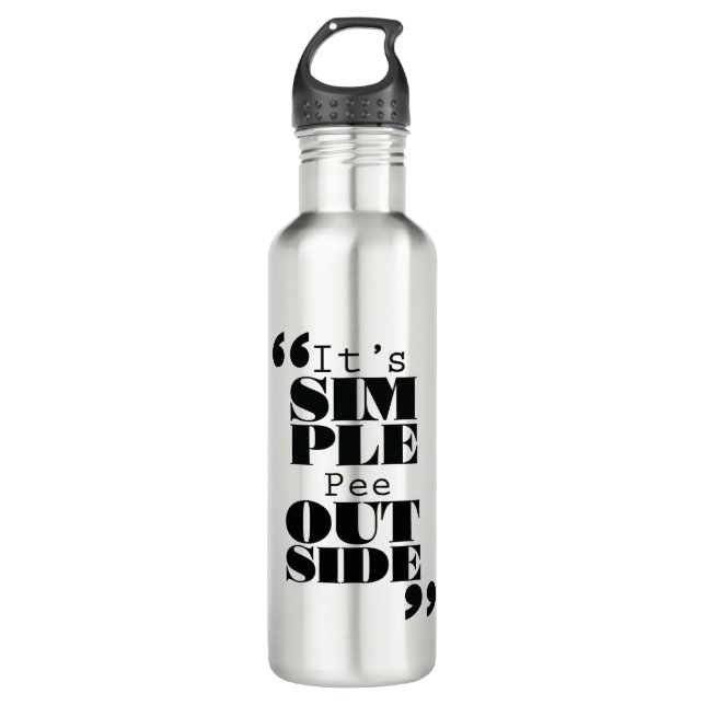 It's Simple: Pee Outside Stainless Steel Water Bottle (Front)