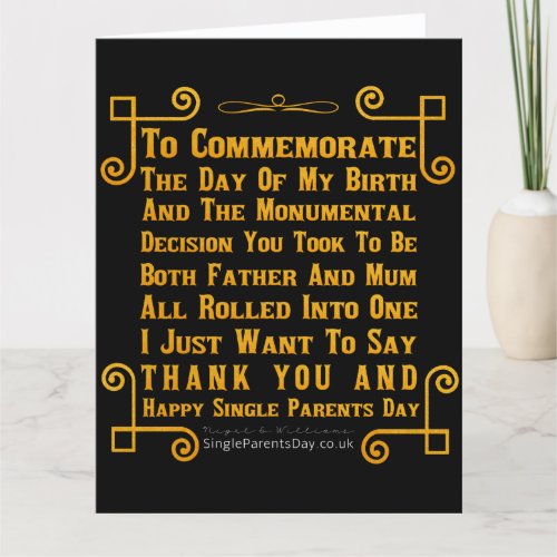 Its Single Parents Day Card