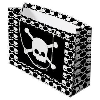 Its skulls a pirates life, pirate party large gift bag