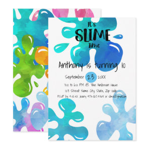 It's Slime Time Birthday Party Invitation
