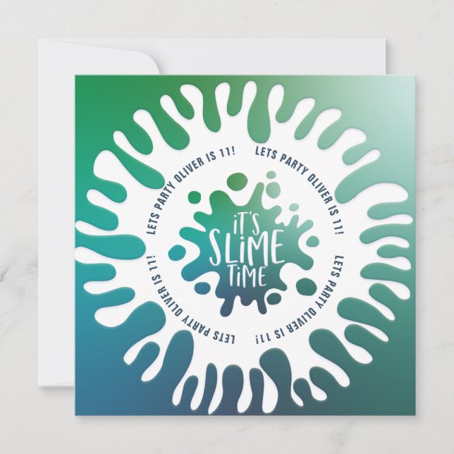 "its slime time rainbow splat birthday party (Front)