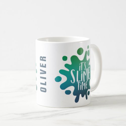 its slime time rainbow splat coffee mug