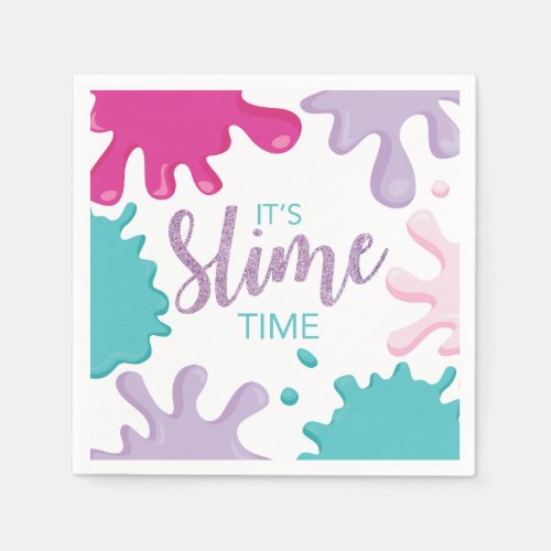 Its Slime Time Slime Birthday Party Napkins