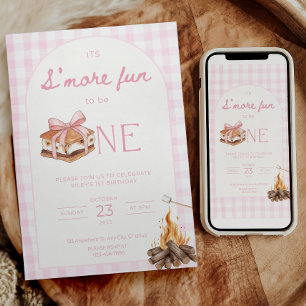 It's S'more Fun to be One Birthday Invitation Camp