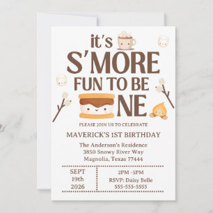 It's S'more Fun to Be One First Birthday Invitation