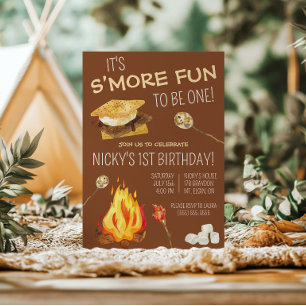 It's S'more Fun to be ONE! S'mores Birthday Party Invitation