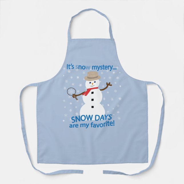 It's sNOw Mystery Detective Snowman Apron (Front)
