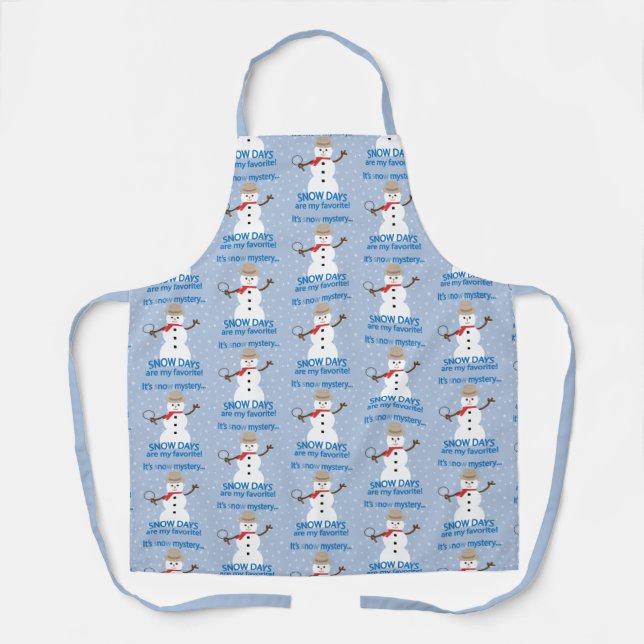 It's sNOw Mystery Detective Snowman Apron (Front)