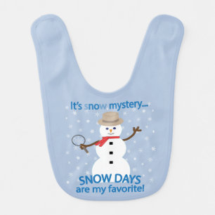 It's sNOw Mystery Detective Snowman Baby Bib