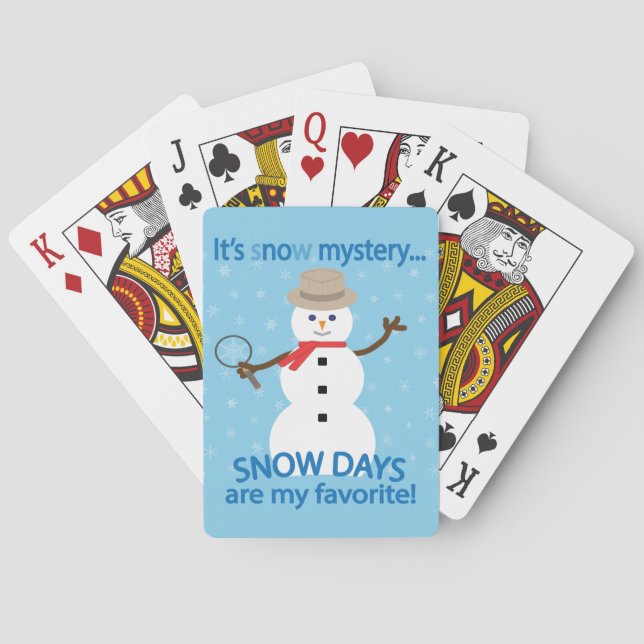 It's sNOw Mystery Detective Snowman Blue Poker Cards (Back)