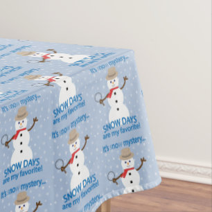 It's sNOw Mystery Detective Snowman Tablecloth
