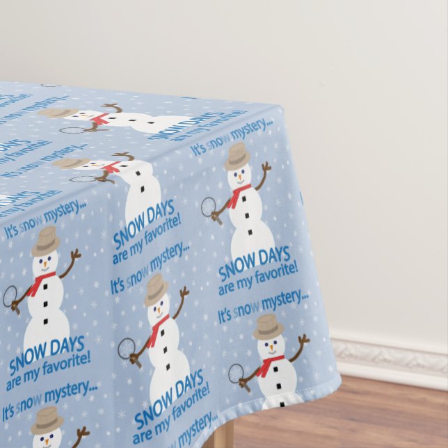 It's sNOw Mystery Detective Snowman Tablecloth (In Situ)