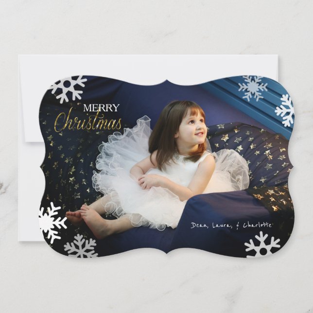 It's Snowing Holiday Photo Card (Front)
