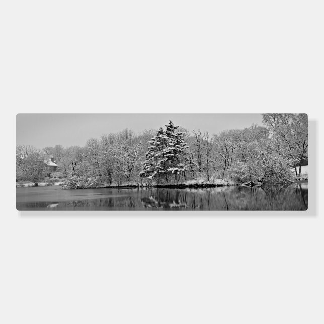 It's Snowing Over the Lake, Monochrome Panoramic Foam Board (Front)