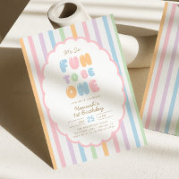 It's So Fun To Be One Pastel Stripe 1st Birthday