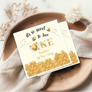 It's So Sweet To Bee 1st Birthday Napkins