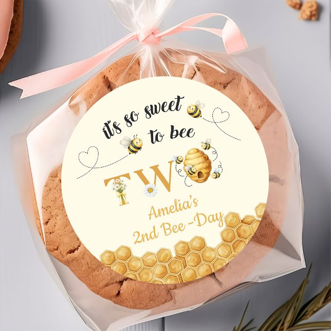 It's So Sweet To Bee 2nd Birthday Classic Round Sticker (Creator Uploaded)