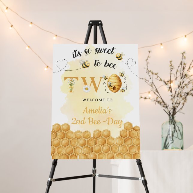 It's So Sweet To Bee 2nd Birthday Foam Board (In Situ (Stand))