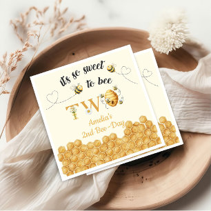 It's So Sweet To Bee 2nd Birthday Napkins