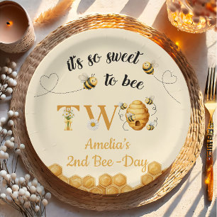 It's So Sweet To Bee 2nd Birthday Paper Plates