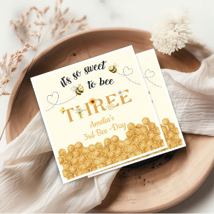It's So Sweet To Bee 3rd Birthday Napkins
