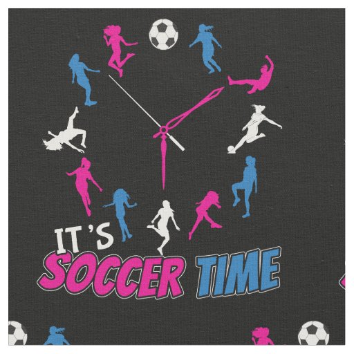 It's Soccer Time Girls Soccer Quote Fabric