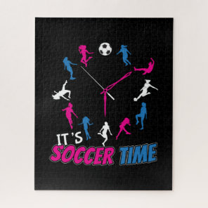 It's Soccer Time Girls Soccer Quote Jigsaw Puzzle