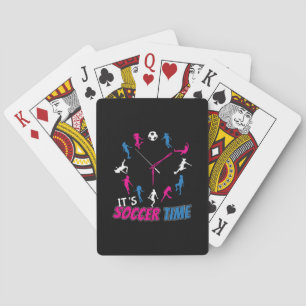 It's Soccer Time Girls Soccer Quote Poker Cards