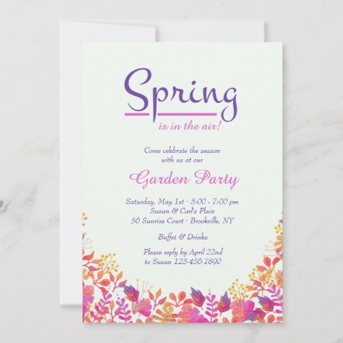 Its Spring Garden Party Invitation