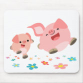 Tappetino Mouse Morbido Con Maialino Rosa, Per Bambini, 19,6 X 23,5 Cm, Stampato Nel Regno Unito