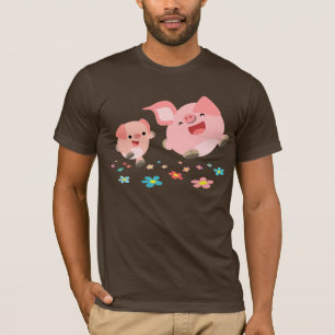 It's Spring!!-Two Cute Cartoon Pigs T-Shirt